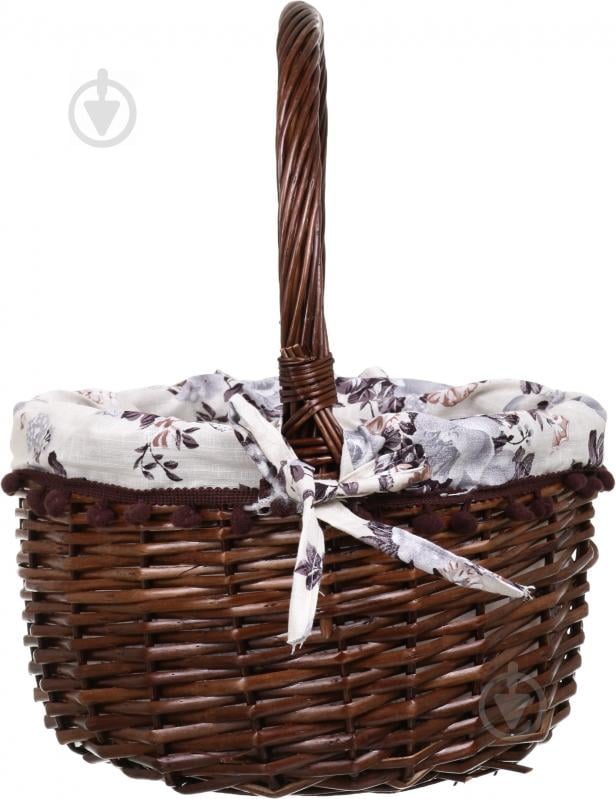 Корзина плетеная с текстилем Tony Bridge Basket 28x17/35 см EP19-9F-2 - фото 2