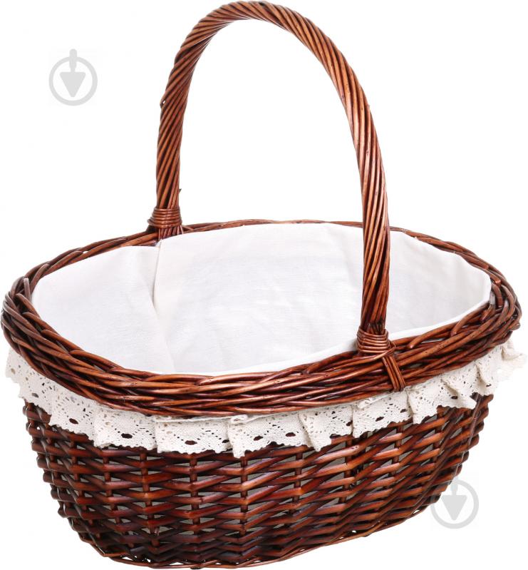 Корзина плетеная с текстилем Tony Bridge Basket 43x38x18/42 см ESTR14-7-1 - фото 1