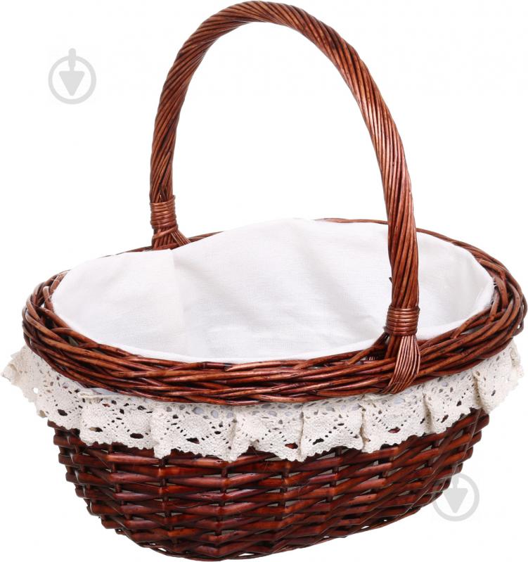 Корзина плетеная с текстилем Tony Bridge Basket 33x28x15/35 см ESTR14-7-2 - фото 1