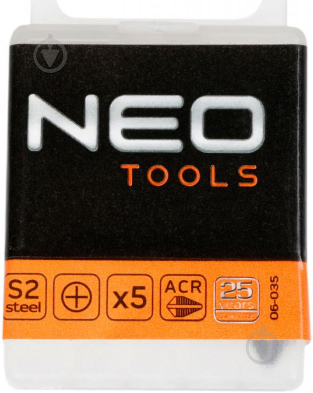 Набор бит NEO tools ACR PH2x25 мм 5 шт. 06-035 - фото 1