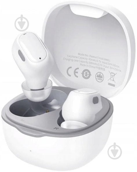 Bluetooth-гарнитура BASEUS Encok TWS WM01 white (NGWM01-02) - фото 1