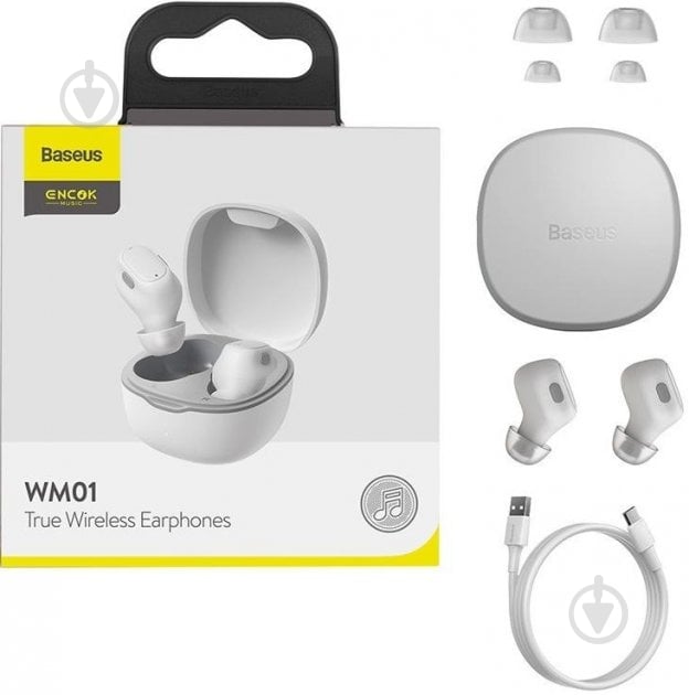 Bluetooth-гарнитура BASEUS Encok TWS WM01 white (NGWM01-02) - фото 10