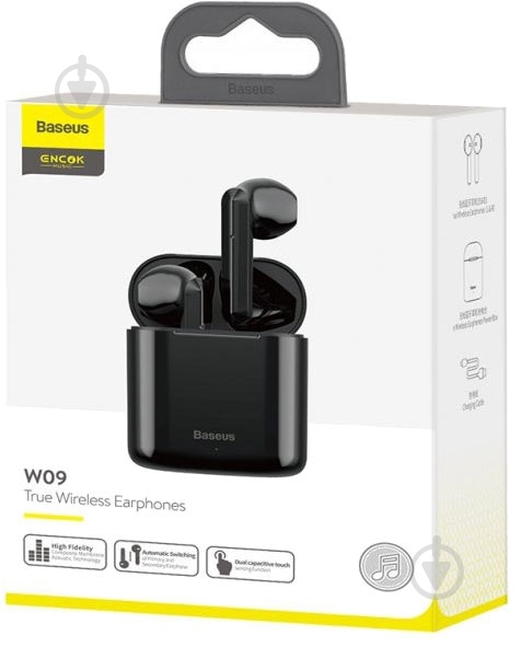 Bluetooth-гарнітура BASEUS Encok W09 TWS Wireless black (NGW09-01) - фото 6
