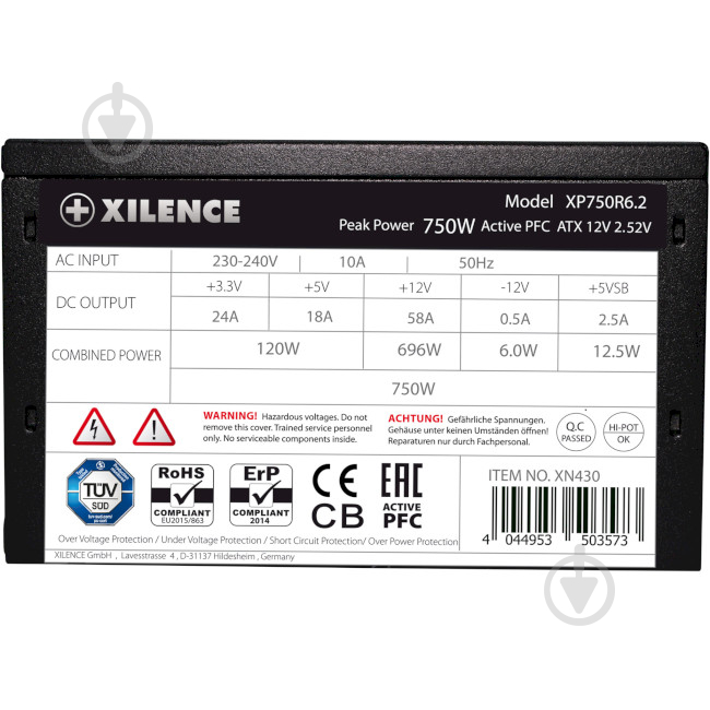 Блок питания Xilence Performance C+ XP750R6.2 BULK 750 Вт - фото 6