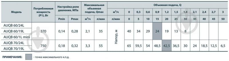 Насосная станция Насосы плюс оборудование AUQB 60/19L - фото 3