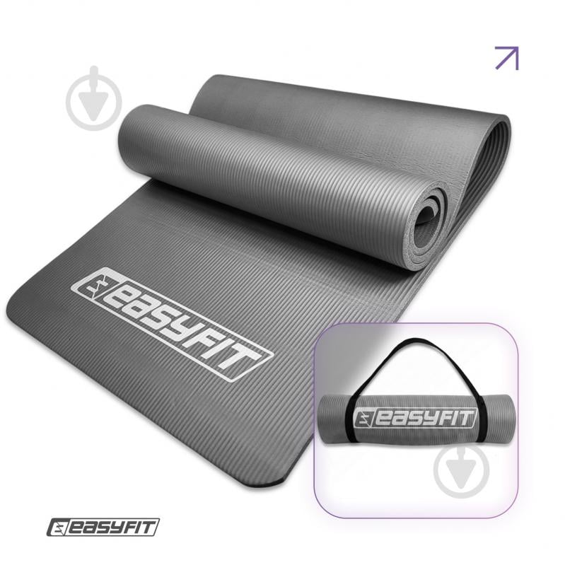 Коврик для йоги EasyFit EF-1919 серый - фото 1 Коврик для йоги EasyFit EF-1919 серый - фото 1