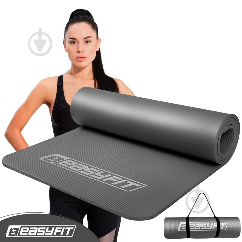 Коврик для йоги EasyFit EF-1919 серый - фото 1