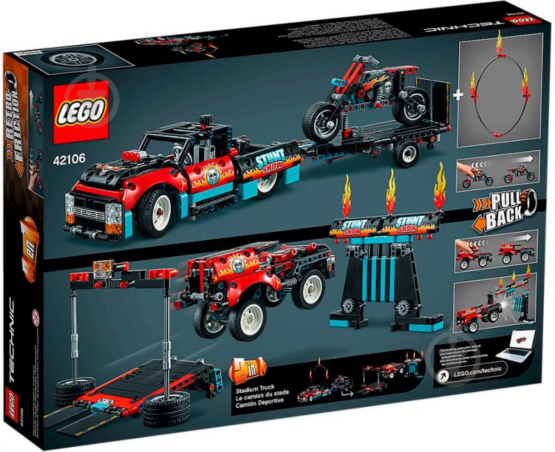 Конструктор LEGO Technic Каскадерська вантажівка й мотоцикл 42106 - фото 4