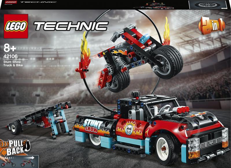 Конструктор LEGO Technic Каскадерська вантажівка й мотоцикл 42106 - фото 1