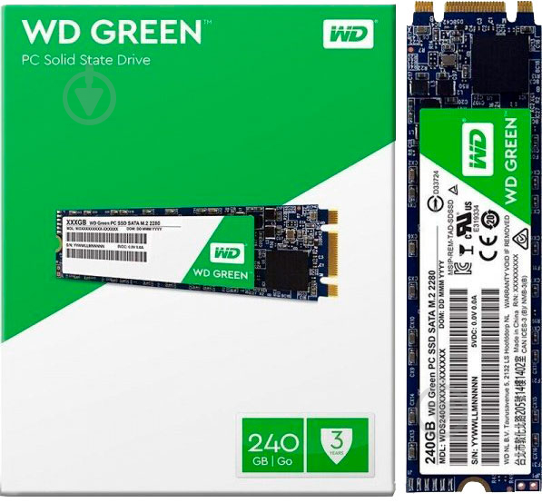 SSD-накопитель Western Digital 240GB M.2 SATA III 3D NAND (WDS240G2G0B) - фото 2