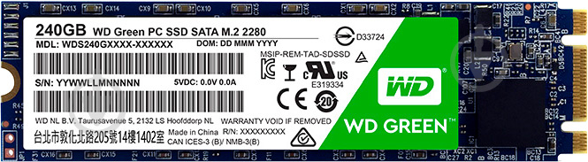 SSD-накопитель Western Digital 2280 WD 120GB M.2 SATA TLC (WDS120G2G0B) - фото 1