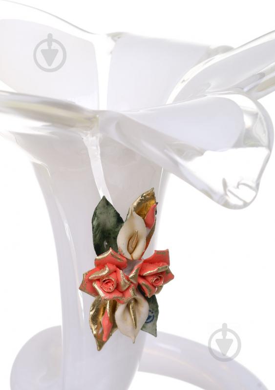 Свічник FLOWER GIG 6PT IVORY/PESCA White cristal - фото 2