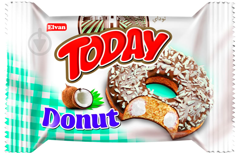 Пончик Elvan Today Donut кокос 50 г - фото 1