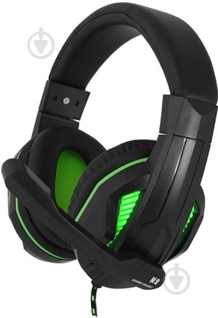 Наушники Gemix N2 LED black/green (04300105) - фото 1