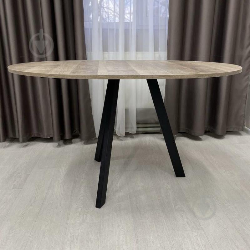 Стол обеденный Starwood Alen Fold 1000(1330)x1000x760мм дуб песочный/черный - фото 3 Стол обеденный Starwood Alen Fold 1000(1330)x1000x760мм дуб песочный/черный - фото 3