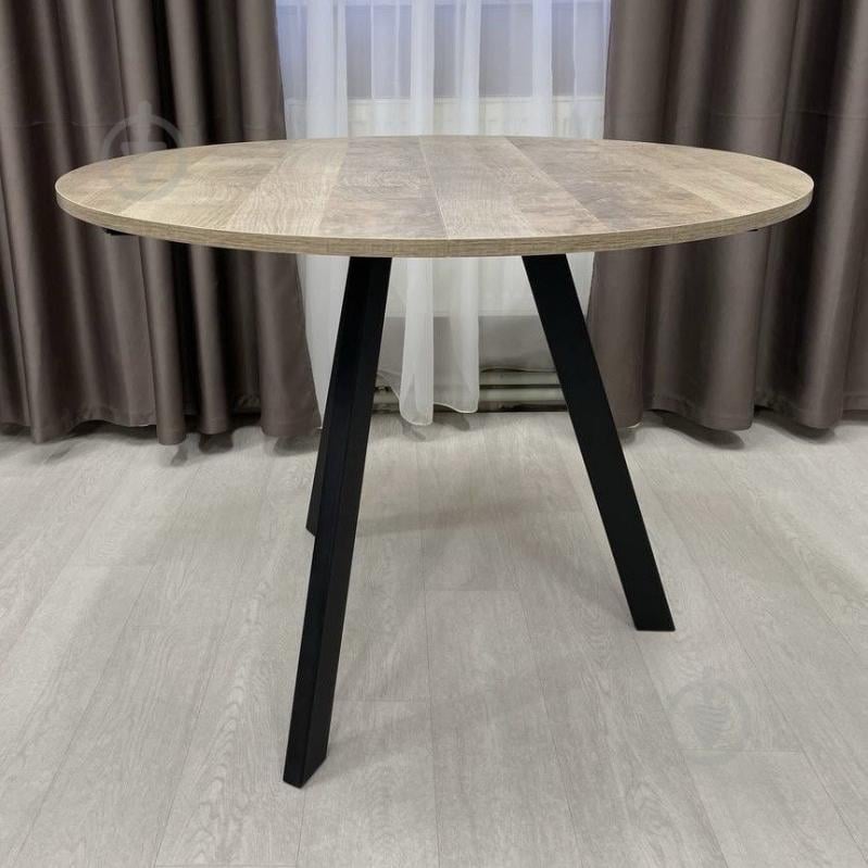 Стол обеденный Starwood Alen Fold 1000(1330)x1000x760мм дуб песочный/черный - фото 2 Стол обеденный Starwood Alen Fold 1000(1330)x1000x760мм дуб песочный/черный - фото 2