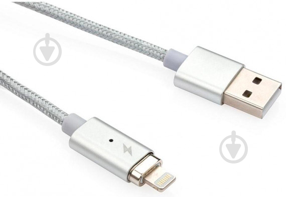 Дата-кабель Vinga USB 2.0 AM – Lightning 1 м белый (Magnetic Lightning) - фото 1