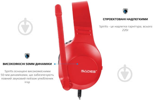 Наушники Sades SA-721 Spirits red (sa721rdj) - фото 4