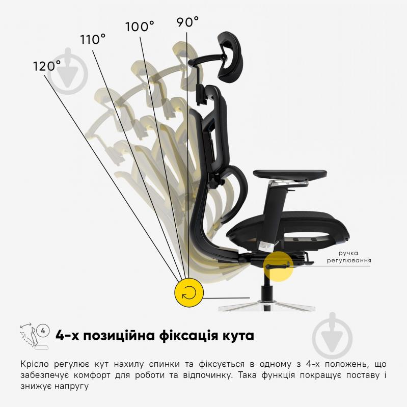 Кресло офисное Mealux S4 Air черный - фото 7