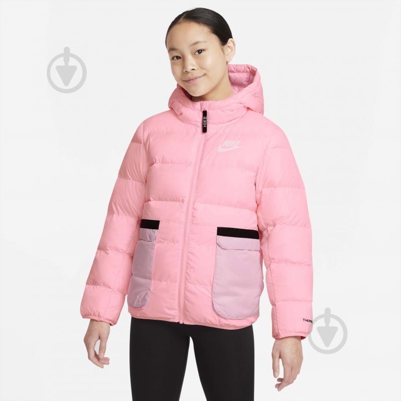 Куртка для девочек зимняя Nike U NSW TF DWNFL JKT DD8697-632 розовая - фото 1