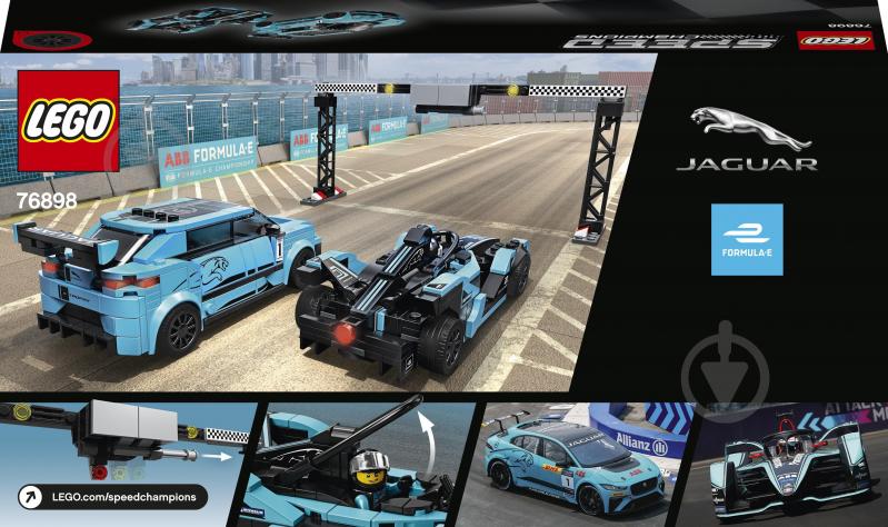 Конструктор LEGO Speed Champions Автомобили Formula E Panasonic Jaguar Racing GEN2 та Jaguar I-PACE eTROPHY 76898 - фото 10