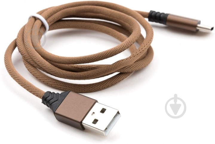 Дата-кабель Vinga USB 2.0 AM – Type-C 1 м коричневий (VCPDCTCNB21BR) brown - фото 3