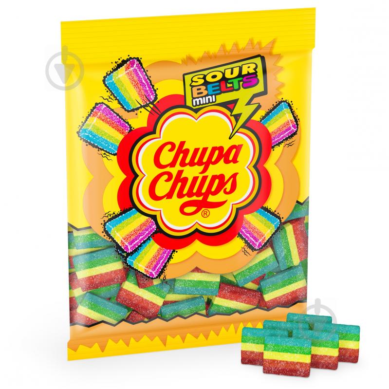 Мармелад жевательный Chupa Chups Sour Tubes Belts 150 г - фото 1