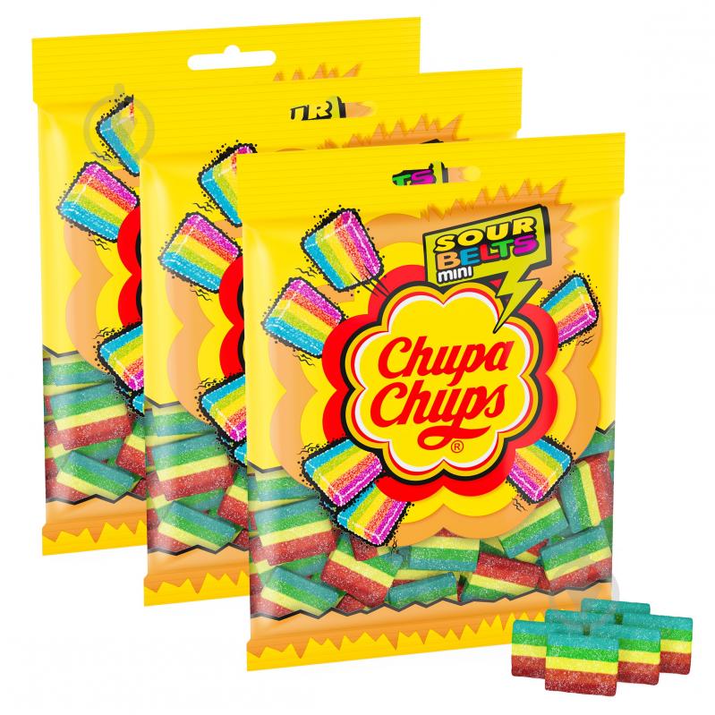 Мармелад жевательный Chupa Chups Sour Tubes Belts 150 г - фото 2