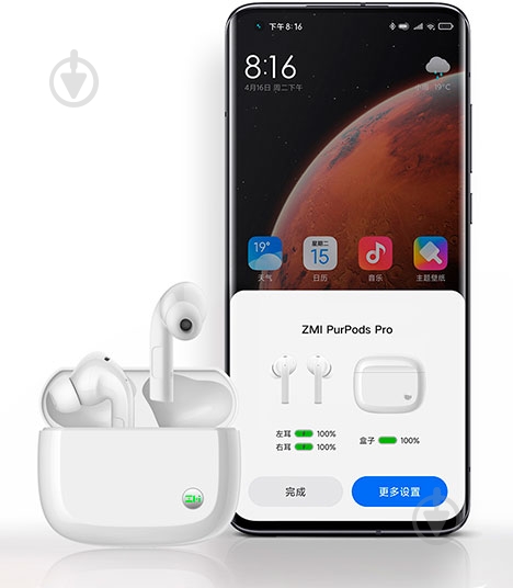 Bluetooth-гарнитура ZMI PurPods Pro white (TW100ZM) - фото 12