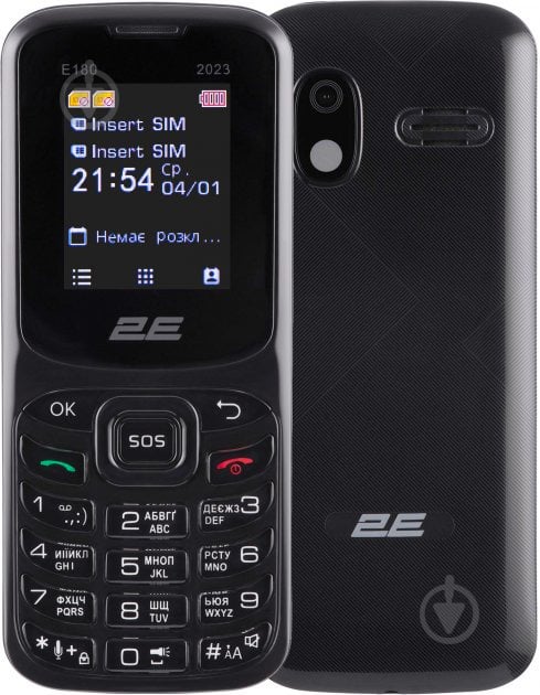 Мобильный телефон 2E E180 2023 Dual SIM black 688130251044 - фото 1