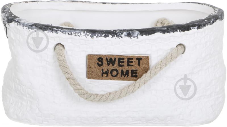 Кашпо Sweet home 22х13х10,5 см білий - фото 1