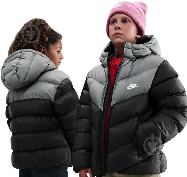 Пуховик детский зимний Nike K NSW TF ADP Puffer Colorblock IB6164-010 р.XL черный - фото 1