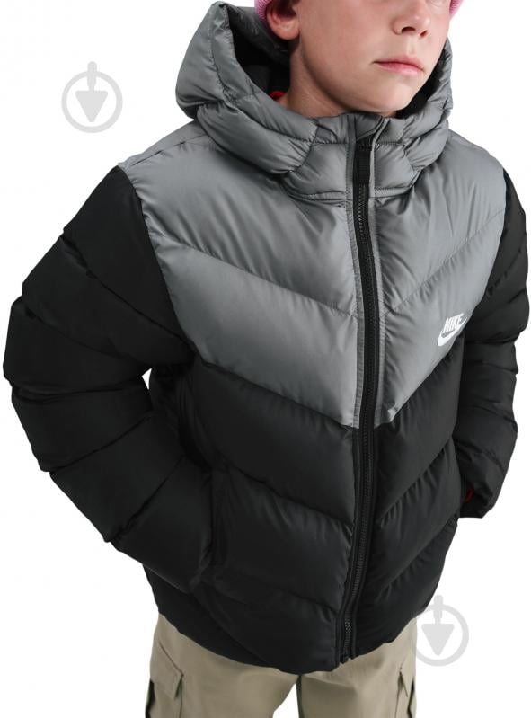 Пуховик детский зимний Nike K NSW TF ADP Puffer Colorblock IB6164-010 р.XL черный - фото 10