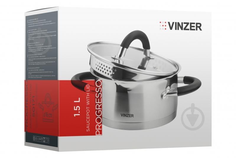 Кастрюля с крышкой Vinzer PROGRESSO 50171 - фото 3