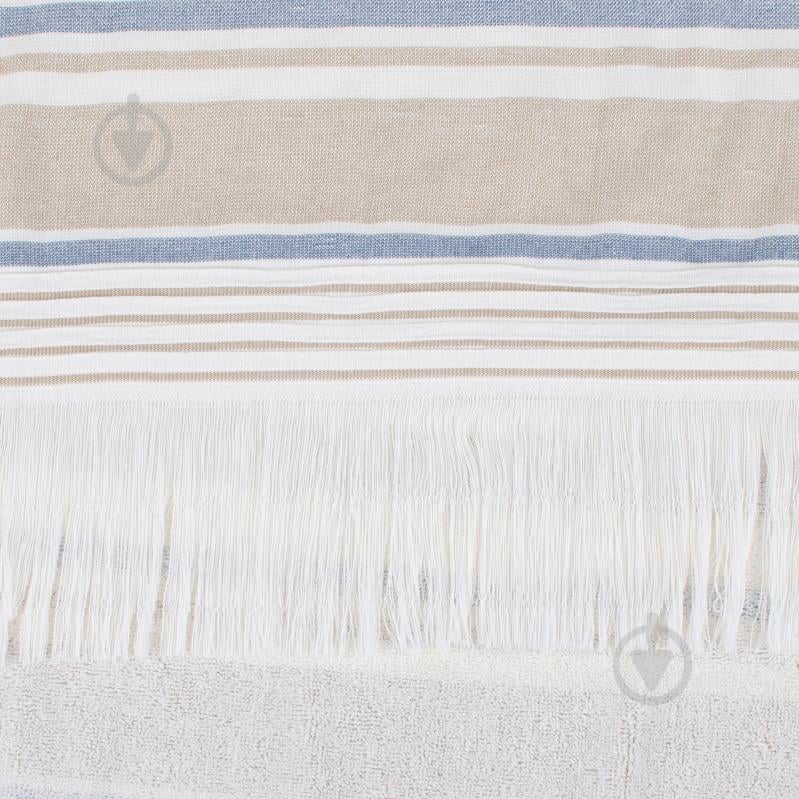 Пештемаль AISHA 70x140 см бежево-синій BILTEX - фото 3 Пештемаль AISHA 70x140 см бежево-синій BILTEX - фото 3