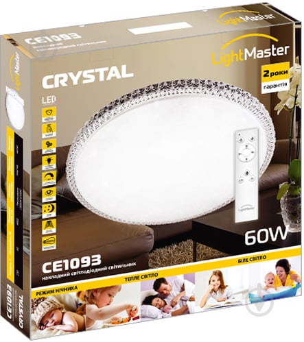 Світильник світлодіодний LightMaster Crystal з пультом ДК 60 Вт білий 2700-6400 К CE1093 - фото 6