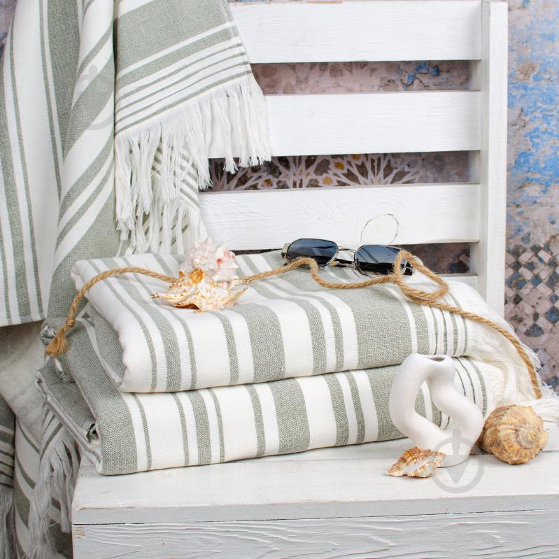 Пештемаль AISHA 70x140 см оливковий BILTEX - фото 2 Пештемаль AISHA 70x140 см оливковий BILTEX - фото 2