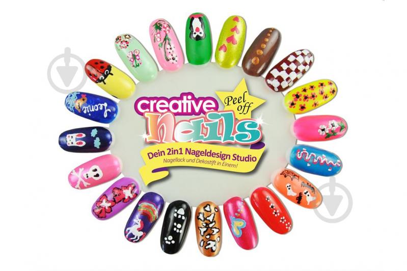 Лак для ногтей Creative Nails малиновый + синий - фото 6