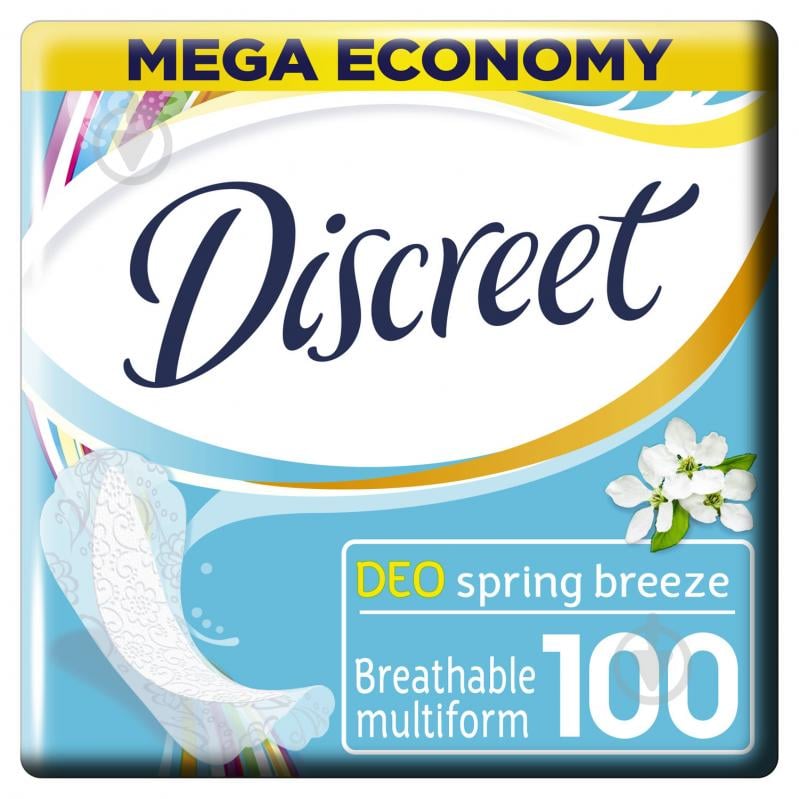 Прокладки Discreet ЩоденнІ прокладки Discreet Deo Spring Breeze 100 шт 100 шт. - фото 1