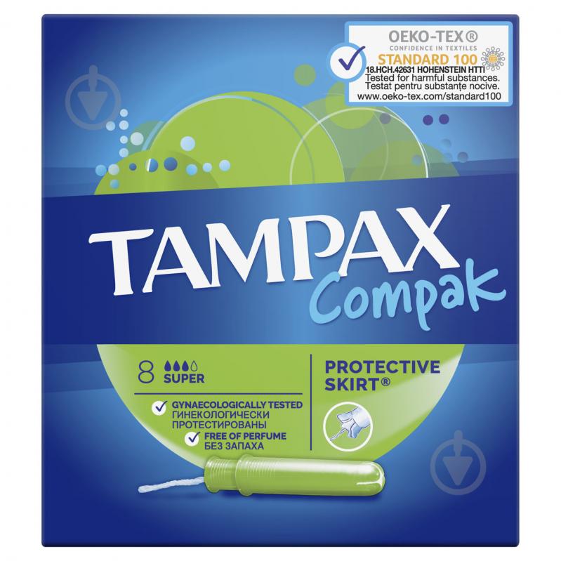 Тампони Tampax Compak Super з аплікатором 8 шт - фото 2