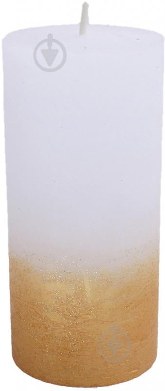 Свічка Циліндр C07*15/1-1.1-9.2 омбре біла в золоті Candy Light - фото 1 Свічка Циліндр C07*15/1-1.1-9.2 омбре біла в золоті Candy Light - фото 1