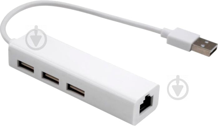 Концентратор Vinga 3xUSB2.0 + RJ45 100Mbps - фото 1