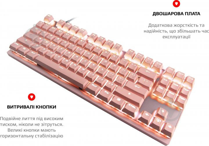 Клавиатура Motospeed GK82 Outemu Red (mtgk82pmr) pink - фото 3