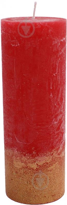 Свічка Циліндр C07*20/1-3.0-9.2 омбре червона в золоті Candy Light - фото 1