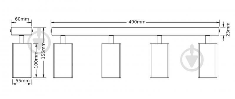 Спот Osram Angular 4xGU10 чорний - фото 3 Спот Osram Angular 4xGU10 чорний - фото 3