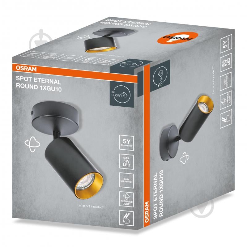 Спот Osram Eternal 1xGU10 черный с золотым - фото 2