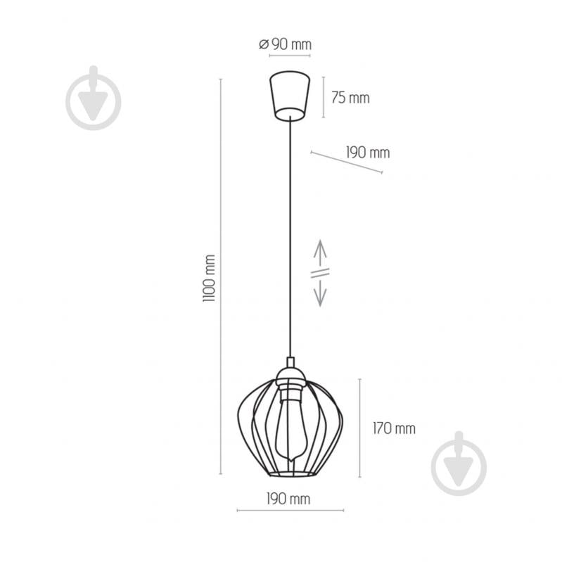 Подвес TK Lighting Galaxy 1х60 Вт E27 черный 1640 - фото 4