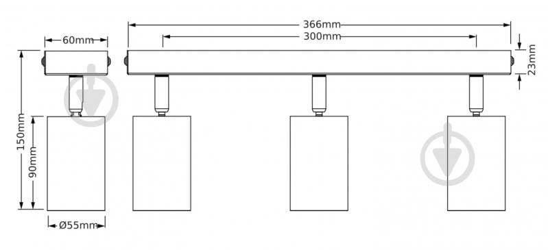 Спот Osram Eternal 3xGU10 черный с золотым - фото 3