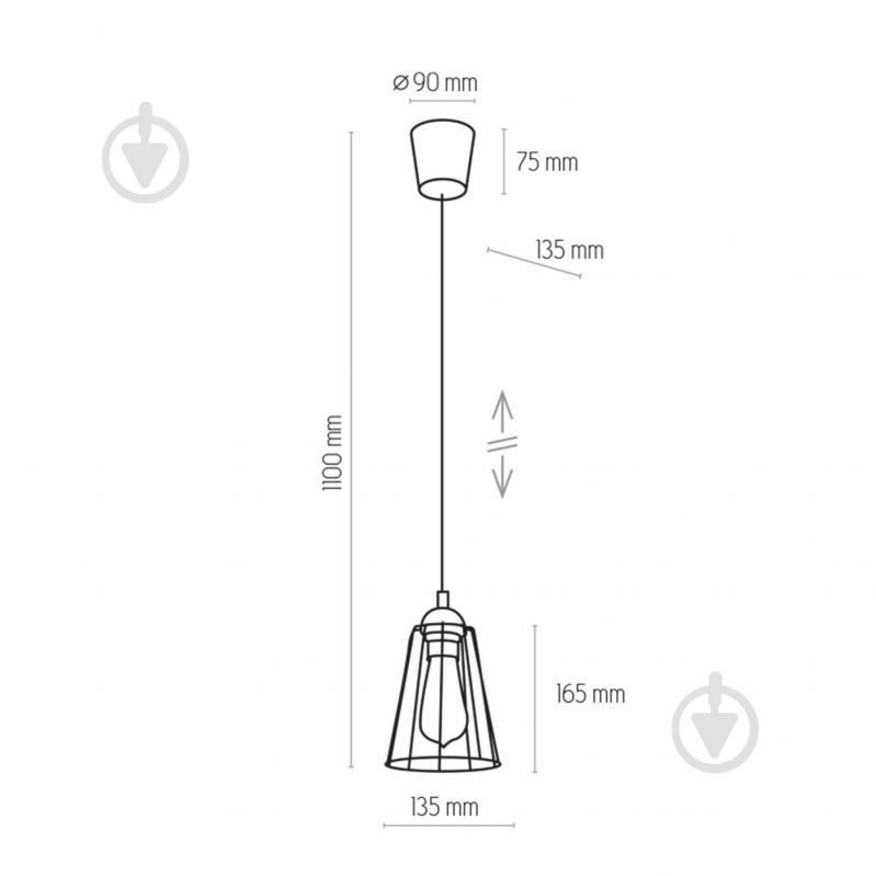 Подвес TK Lighting Galaxy 1х60 Вт E27 черный 1641 - фото 4