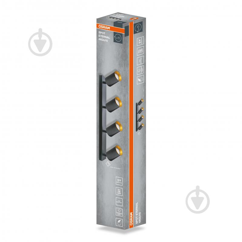 Спот Osram Eternal 4xGU10 черный с золотым - фото 2